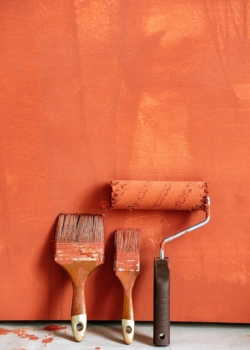 Two Riders against a Red Background